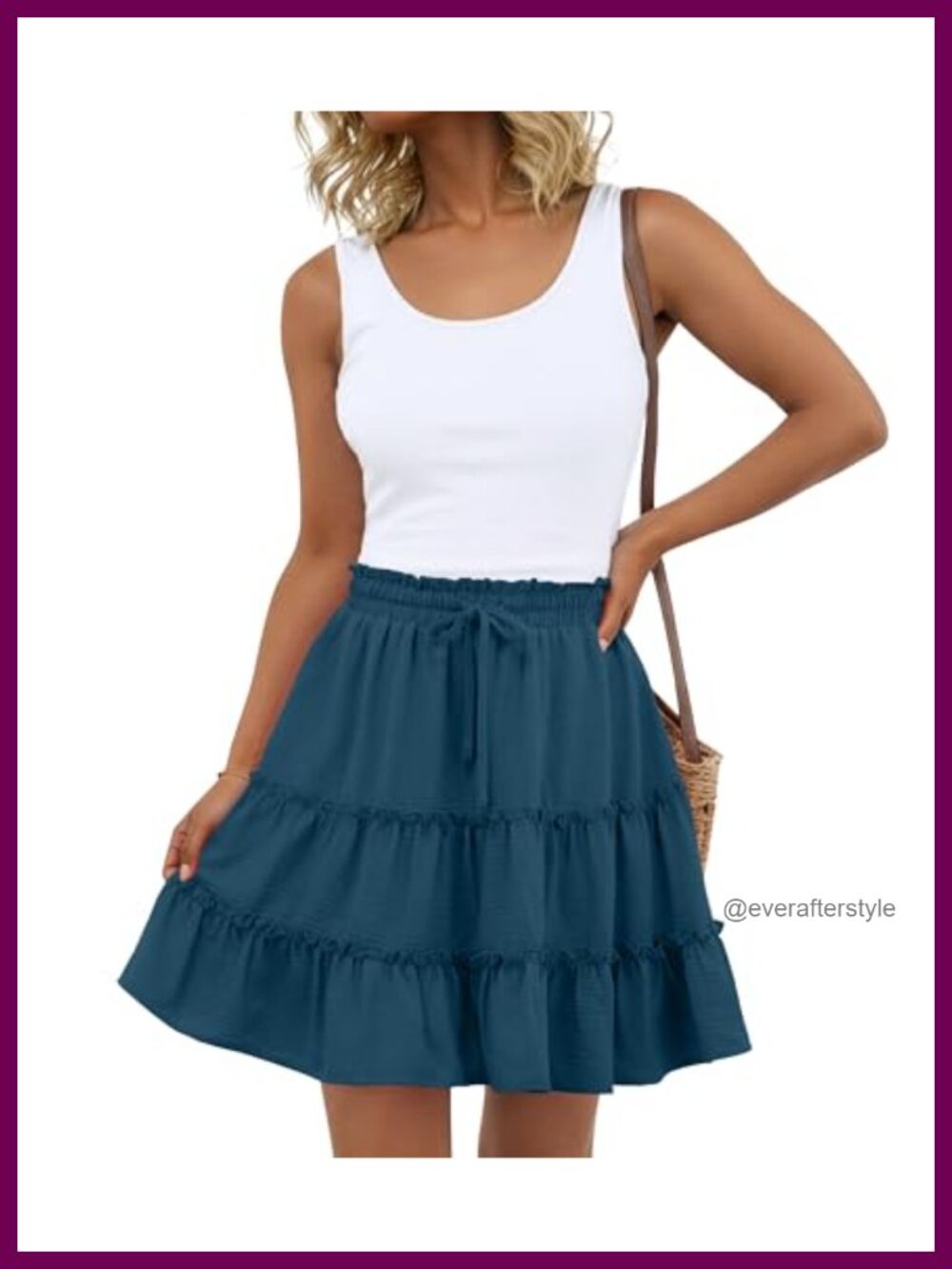 Flowy Mini Skort Ruffle Tiered High Waisted A-Line Casual Skirt